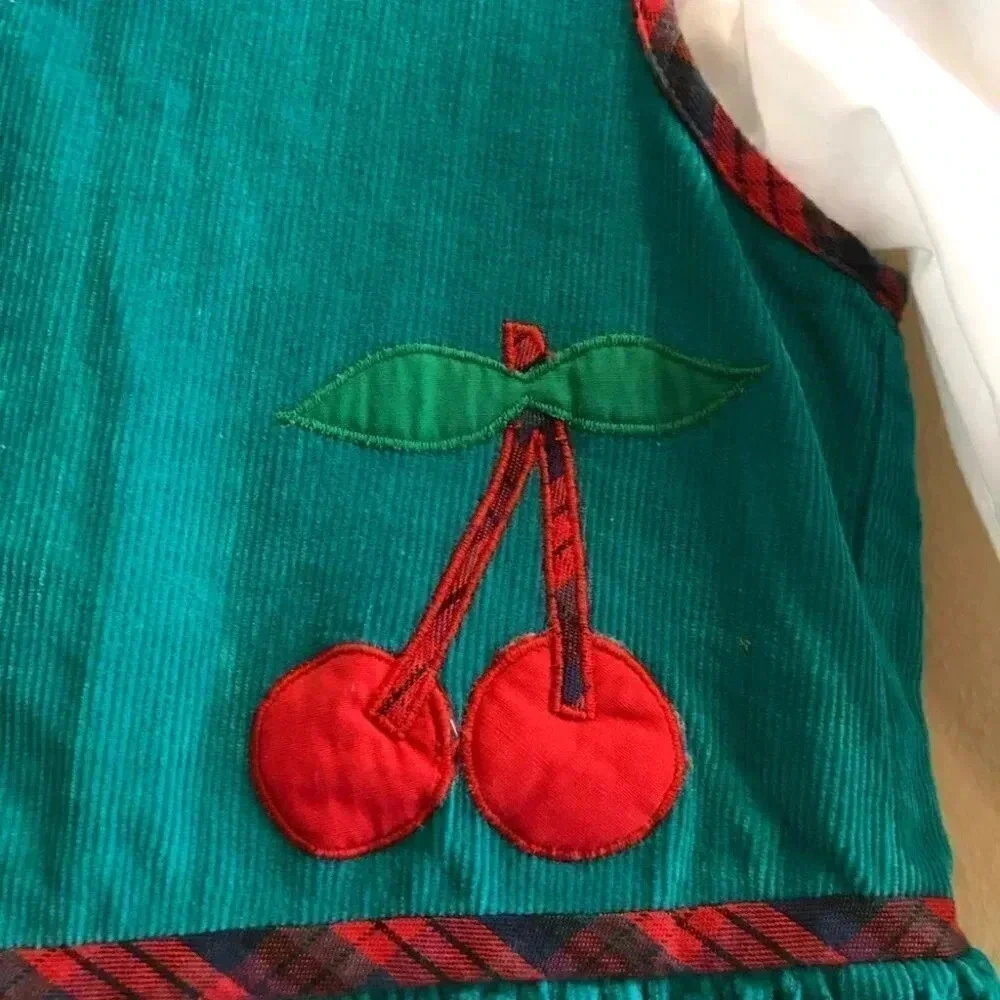 Toddler Dress and Shirt Cherries Corduroy Ruffles